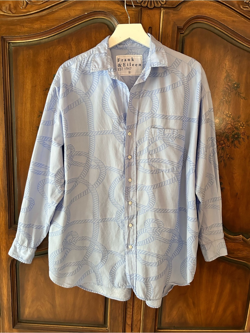 Frank & Eileen ~Oversized Shirley Button Up Nautical Shirt in size Small